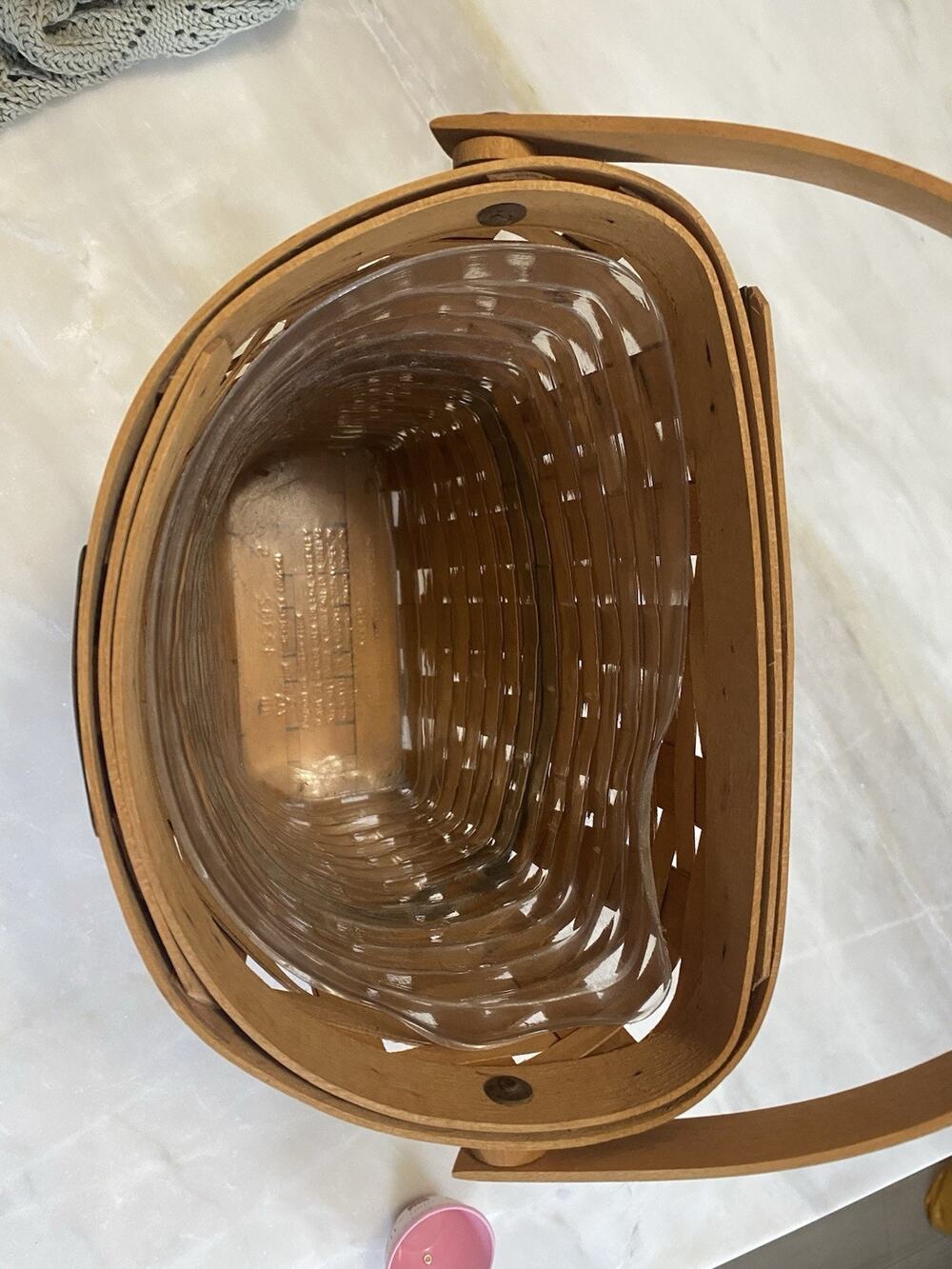 Vtg Longaberger Glad Tidings 1998 Christmas Collection Wall Hanging Basket w/lin